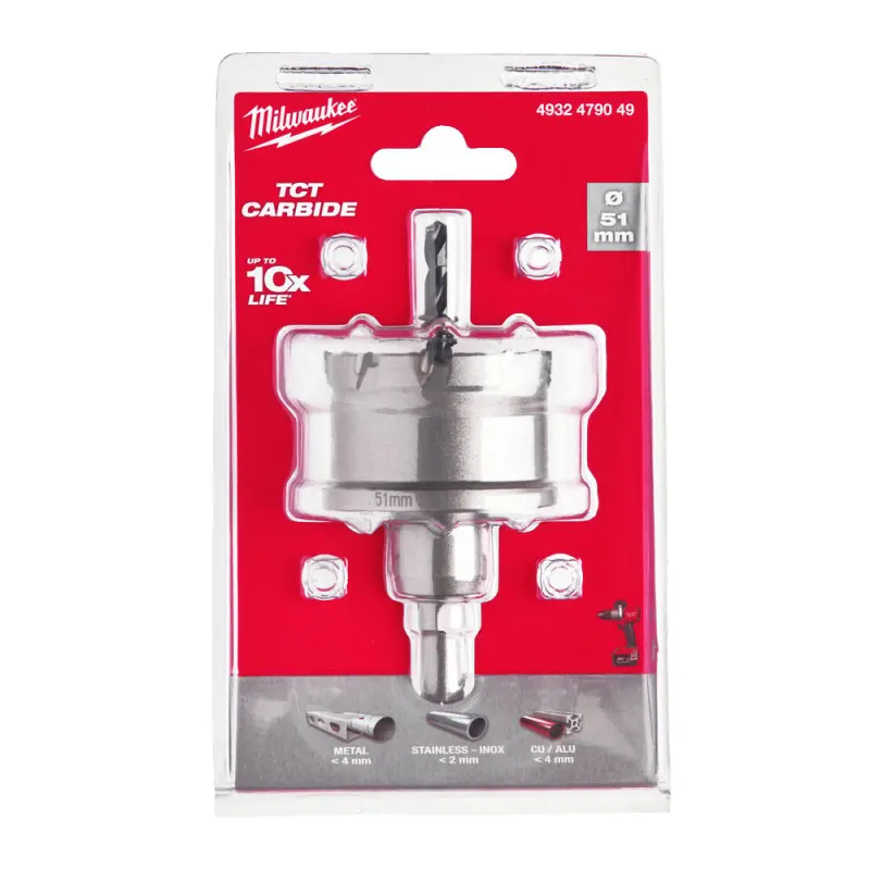 Kruhová pilka/děrovka Milwaukee 51 mm TCT Holesaw 51MM, karbidové zuby, 4932479049