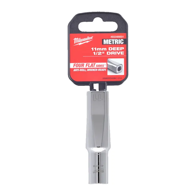 Nástrčná hlavice FOUR FLAT™ 1/2" 11 mm Milwaukee 4932480031, prodloužená (MI4932480031)