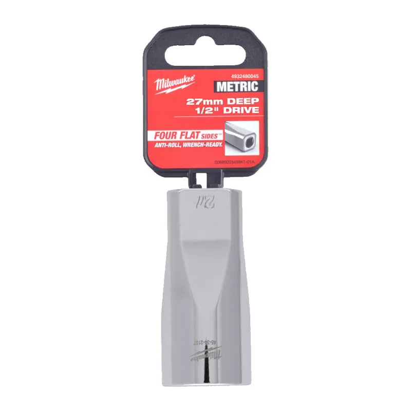 Nástrčná hlavice FOUR FLAT™ 1/2" 27 mm Milwaukee 4932480045, prodloužená (MI4932480045)
