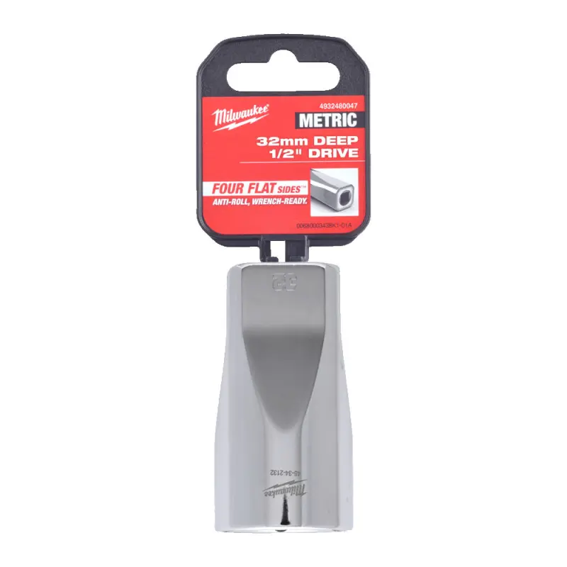 Nástrčná hlavice FOUR FLAT™ 1/2" 32 mm Milwaukee 4932480047, prodloužená (MI4932480047)