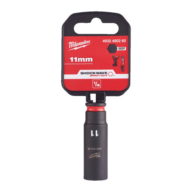 Průmyslová hlavice Shockwave 1/4" 11 mm Milwaukee 4932480260, dlouhá (MI4932480260)