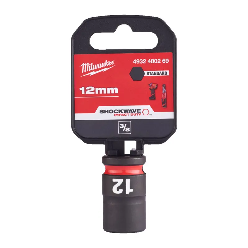 Průmyslová hlavice SHOCKWAVE™ IMPACT DUTY 3/8" 12 mm Milwaukee 4932480269, krátká (MI4932480269)