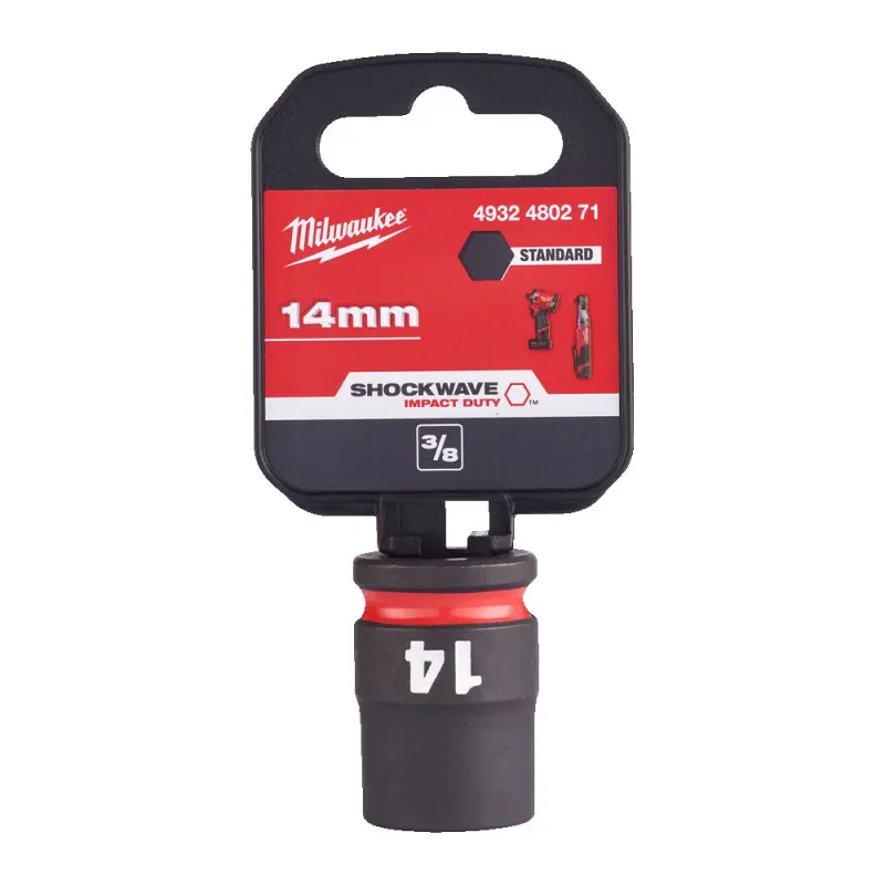 Průmyslová hlavice SHOCKWAVE™ IMPACT DUTY 3/8" 14 mm Milwaukee 4932480271, krátká (MI4932480271)