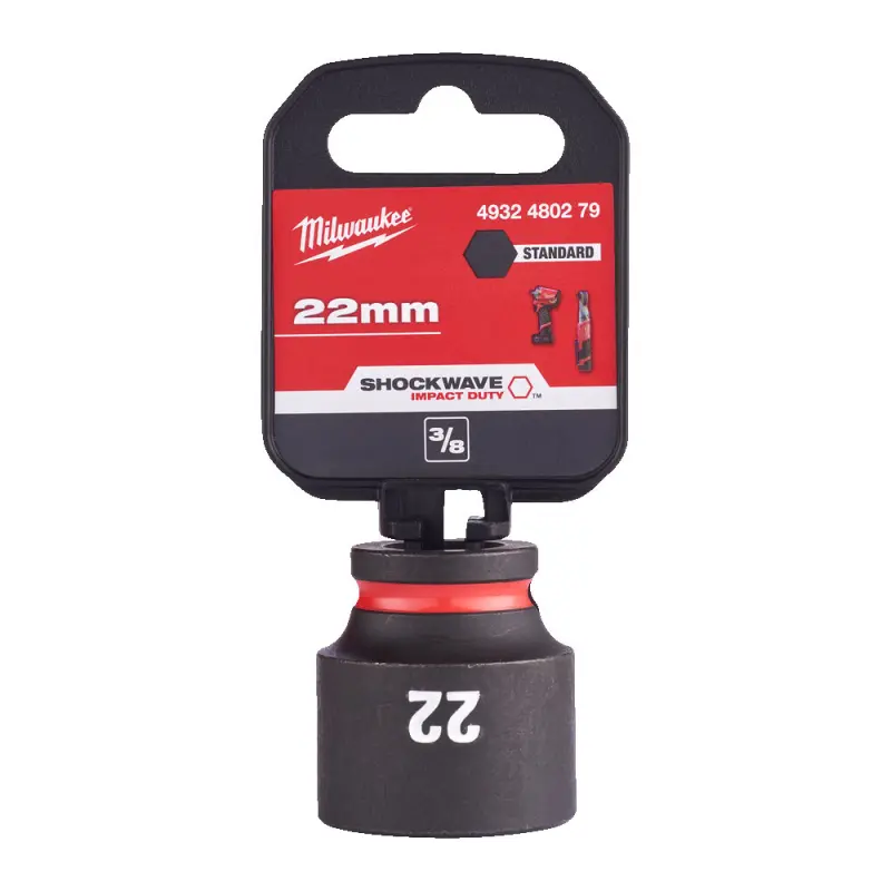 Průmyslová hlavice SHOCKWAVE™ IMPACT DUTY 3/8" 22 mm Milwaukee 4932480279, krátká (MI4932480279)