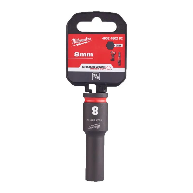 Průmyslová hlavice Shockwave Impact Duty 3/8" 8 mm Milwaukee 4932480282, prodloužená (MI4932480282)