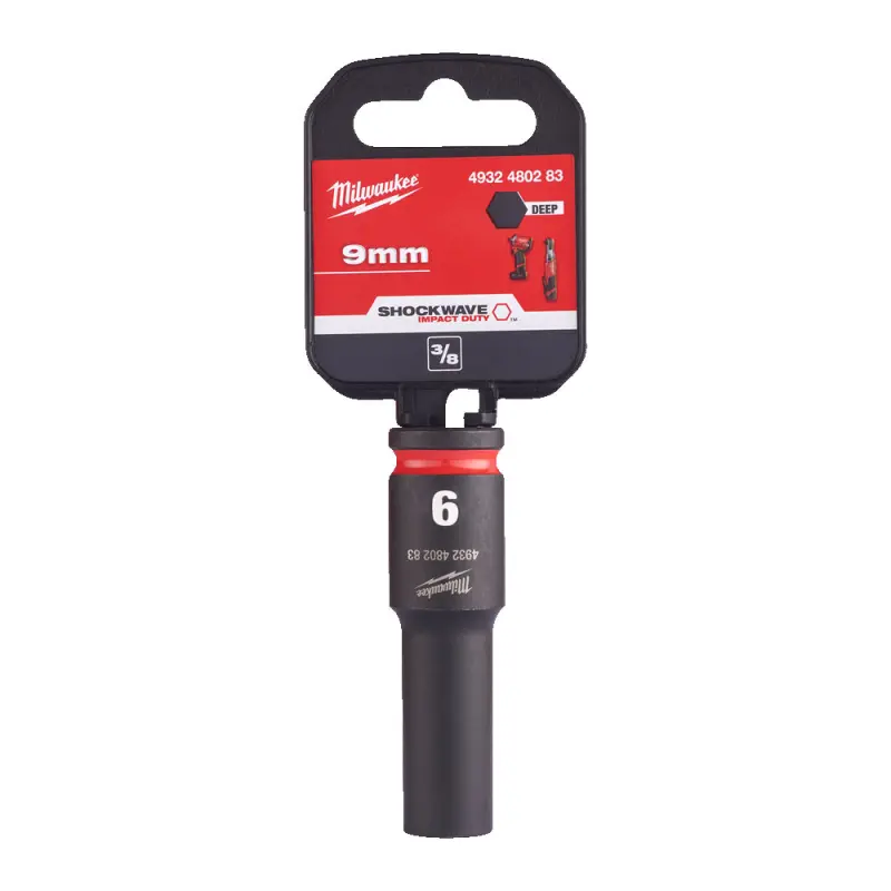 Průmyslová hlavice Shockwave Impact Duty 3/8" 9 mm Milwaukee 4932480283, prodloužená (MI4932480283)