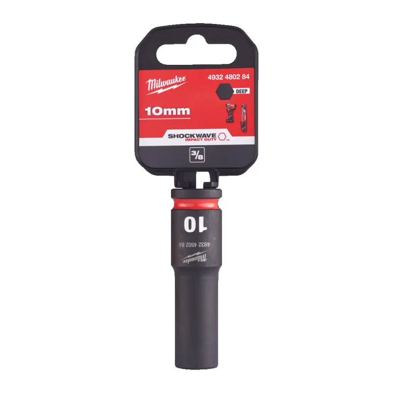 Průmyslová hlavice Shockwave Impact Duty 3/8" 10 mm Milwaukee 4932480284, prodloužená (MI4932480284)
