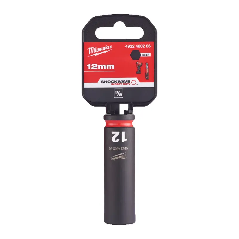 Průmyslová hlavice Shockwave Impact Duty 3/8" 12 mm Milwaukee 4932480286, prodloužená (MI4932480286)
