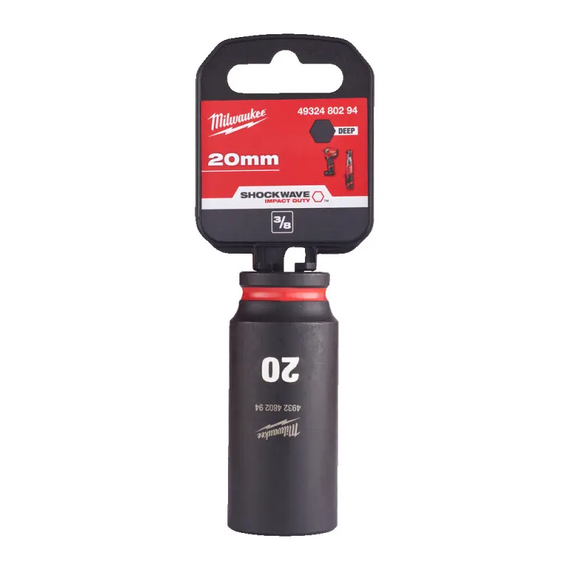 Průmyslová hlavice Shockwave Impact Duty 3/8" 20 mm Milwaukee 4932480294, prodloužená (MI4932480294)