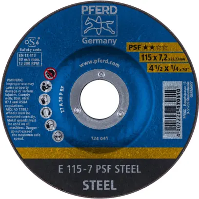 Hrubovací kotouč E 115-7 A 30 P PSF/22,23. PFERD – PS-FORTE (PF4007220470510)