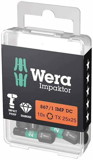 Bit Impaktor 1/4" DIN 312 6 C6,3 T25 x 25 mm balení 10 ks Wera