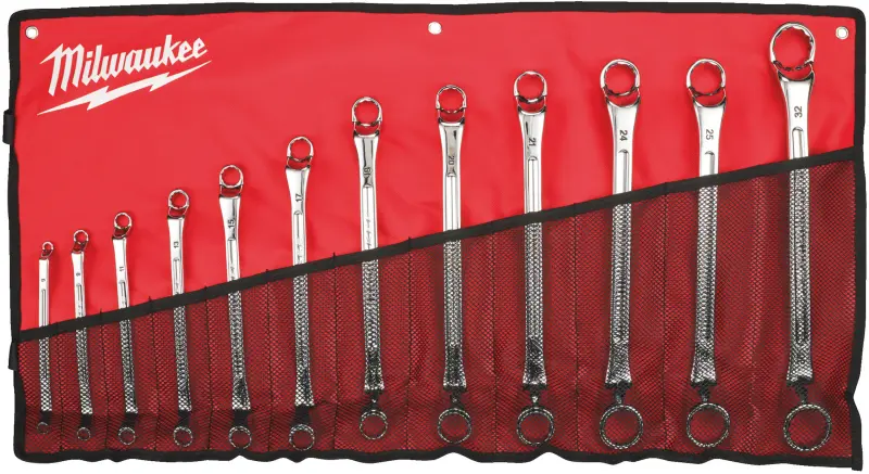 Sada oboustranných očkových klíčů 6 ÷ 32 mm Milwaukee vyhnutých 75° (12 ks) 4932492738 (MI4932492738)