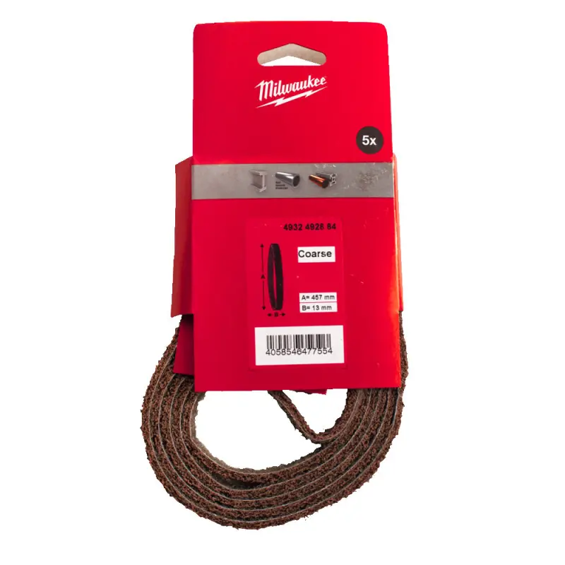 Netkané brusné pásy na kov Milwaukee NW 13 x 457 mm - hrubé - 5 ks 4932492884 (MI4932492884)