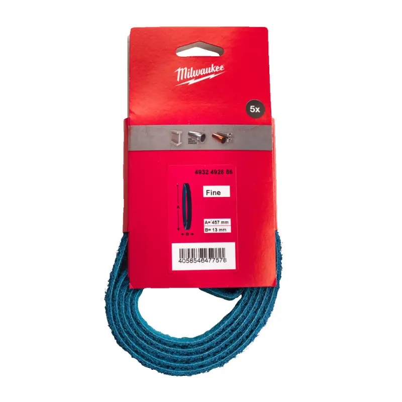 Netkané brusné pásy na kov Milwaukee NW 13 x 457 mm - jemné - 5 ks 4932492886 (MI4932492886)