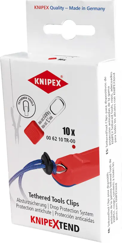 Závěsná očka Knipex 00 62 10 TR TetheredTool Clips červené (10 ks) (K 00 62 10 TR)