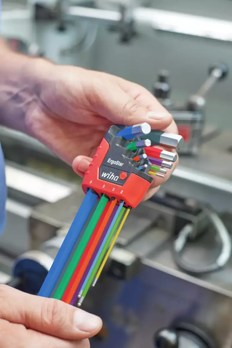 Wiha 43849 Zástrčné klíče šestihran 1,5 ÷ 10 mm v držáku ErgoStar s koulí - 9 ks (WIHA43849)