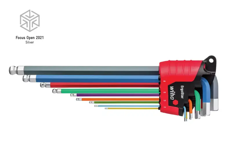 Wiha 43849 Zástrčné klíče šestihran 1,5 ÷ 10 mm v držáku ErgoStar s koulí - 9 ks (WIHA43849)