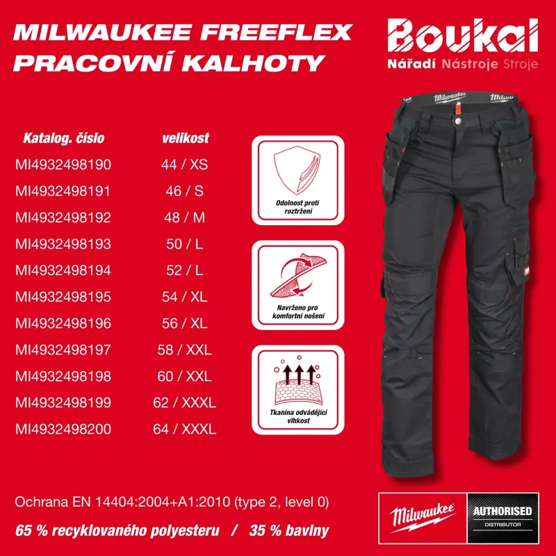 Pracovní kalhoty Milwaukee 4932498198 černé. Vel. 60 (MI4932498198)