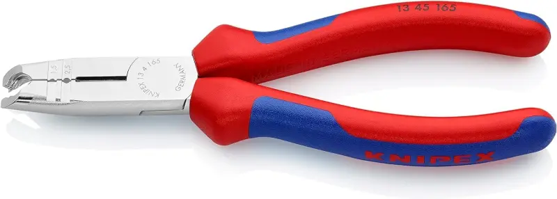 Kleště odizolovací KNIPEX 13 45 165, 165 mm - pochromované kleště, vícesložkové návleky (K 13 45 16 5)