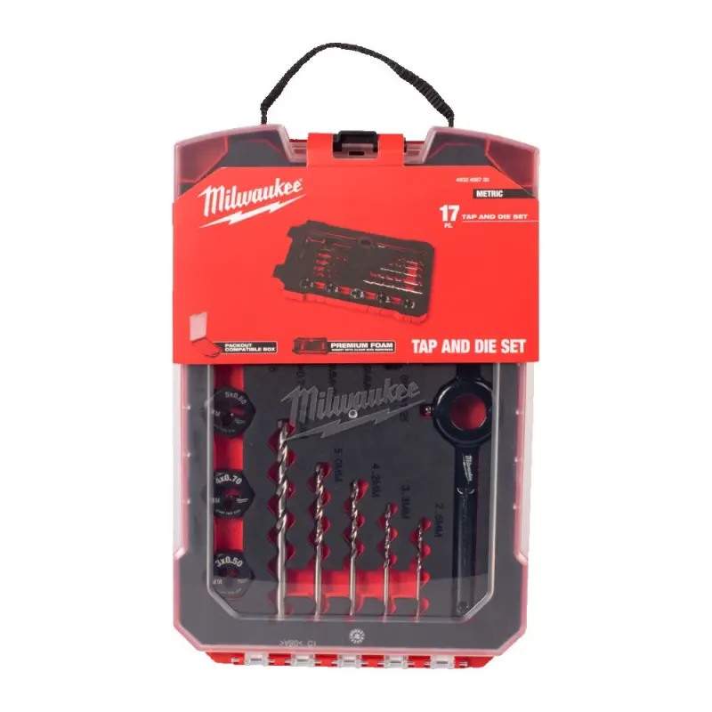 Sada metrických závitníků a matric Milwaukee 17 ks, 4932498720