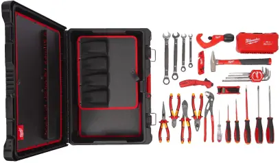 Instalatérský box Milwaukee PACKOUT, sada 74 dílů nářadí pro instalatéry, 4932499467 (MI4932499467)