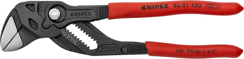 Klešťový klíč 180 mm, Knipex 86 01 180 - leštěná hlava, plastové návleky (K 86 01 180)