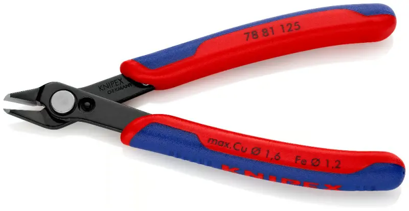 Boční štípací kleště Knipex 78 81 125 SB - Electronic Super-Knips, tvrdé dráty (K 78 81 125 SB)