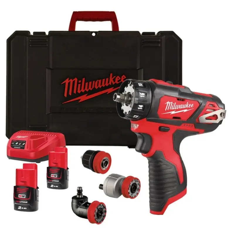Aku kompaktní vrtačka/šroubovák Milwaukee M12 BDDXKIT-202C s rychlovýměnným sklíčidlem (MI4933447836)