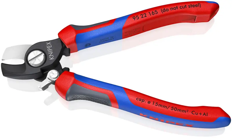 Nůžky na kabely 165 mm KNIPEX 95 22 165 s otevírací pružinou (K 95 22 165)