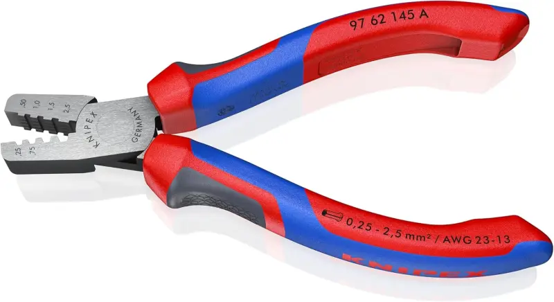 Lisovací kleště Knipex 97 62 145 A SB - na koncové dutinky (K 97 62 145 A SB)