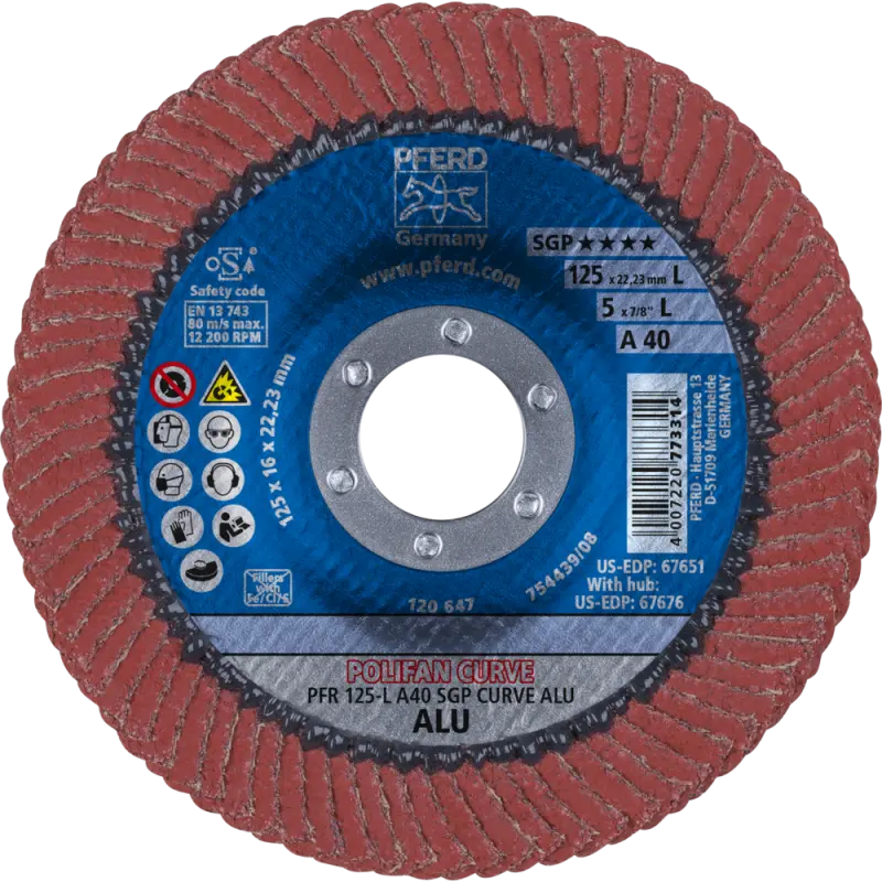 kotouč brusný lamelový PFR 125 A 40 SGP-CURVE L AL (PF4007220851975)