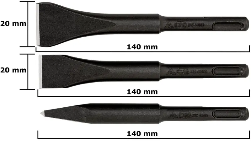 PCS Sada sekáčů SDS plus 3dílná