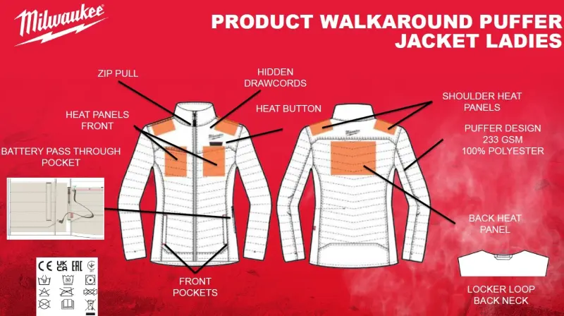 Aku vyhřívané tričko Milwaukee Workskin L4 HBLB-301L (L) černé, 1x Aku L4 B3 + nabíječka L4 USBPS, 4933478083 (MI4933478083)