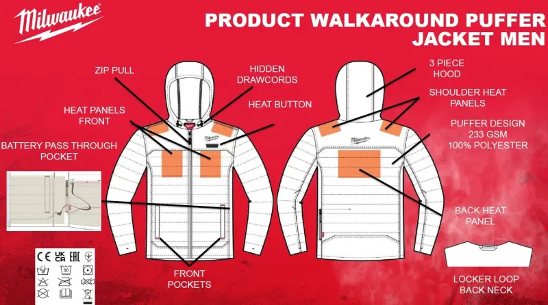 Aku vyhřívané tričko Milwaukee Workskin L4 HBLB-301L (L) černé, 1x Aku L4 B3 + nabíječka L4 USBPS, 4933478083 (MI4933478083)