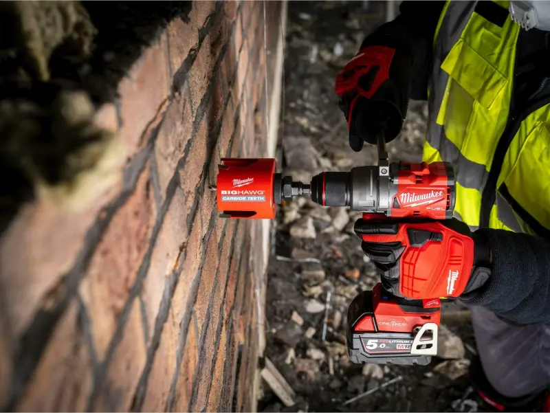 Aku vrtačka s příklepem Milwaukee M18 ONEPD3-502X, 2x aku M15 B5 + M12-18 FC + kufr, 4933492801