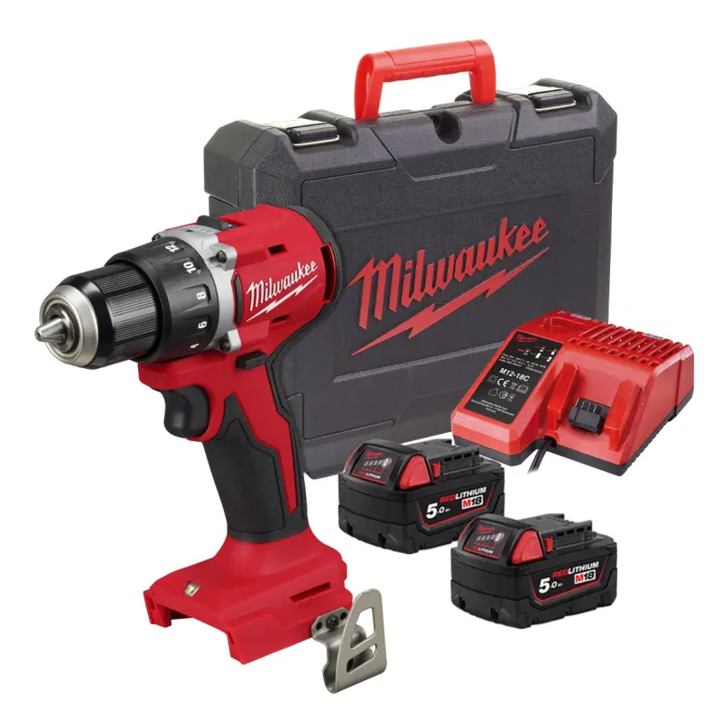 Aku kompaktní bezuhlíkový vrtací šroubovák Milwaukee M18 BLDDRC-502C (5,0 Ah) (MI4933492835)