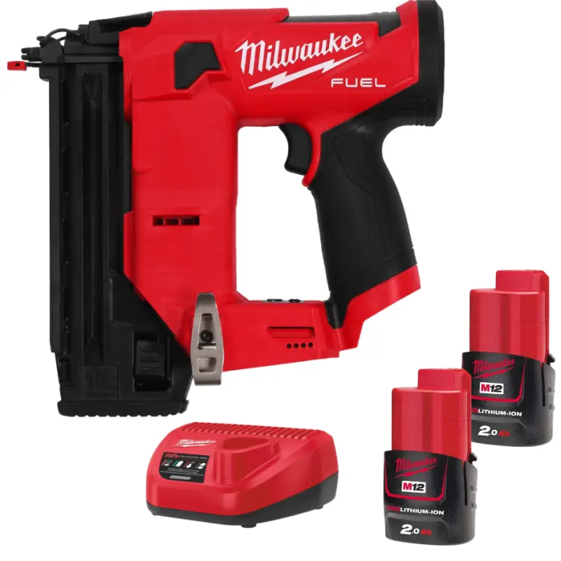 Aku hřebíkovačka Milwaukee M12 FCN18GS-202X, hřebíky 16-38 mm / 0°, s 2x Aku M12 B2 + nabíječkou M12 C12 C, 4933493355 (MI4933493355)