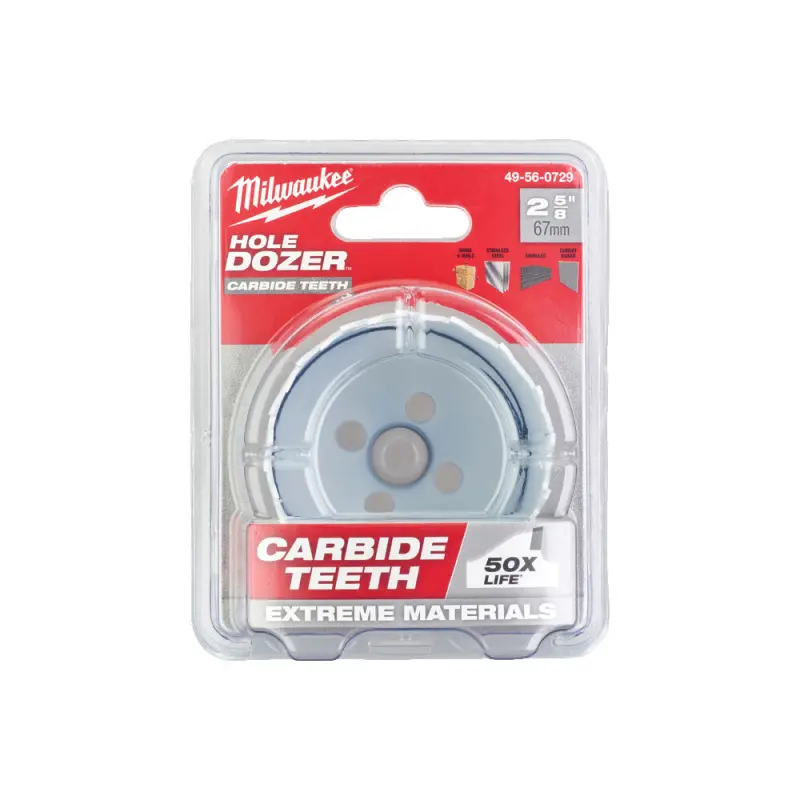 Kruhová pilka/děrovka Milwaukee 65 mm TCT Hole Dozer Holesaw 65MM, karbidové zuby, 49560728