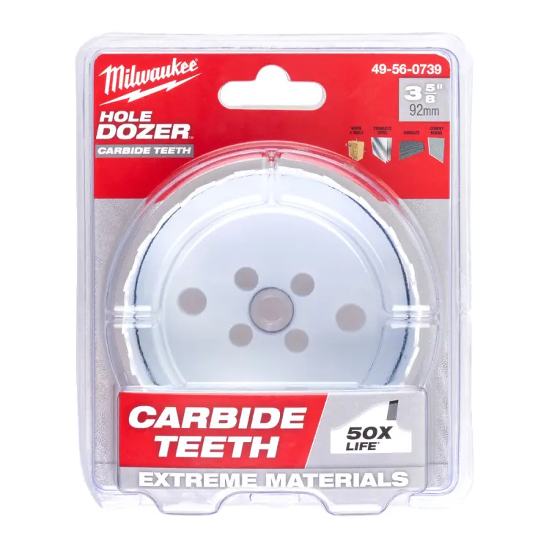 Kruhová pilka/děrovka Milwaukee 92 mm TCT Hole Dozer Holesaw 92MM, karbidové zuby, 49560739