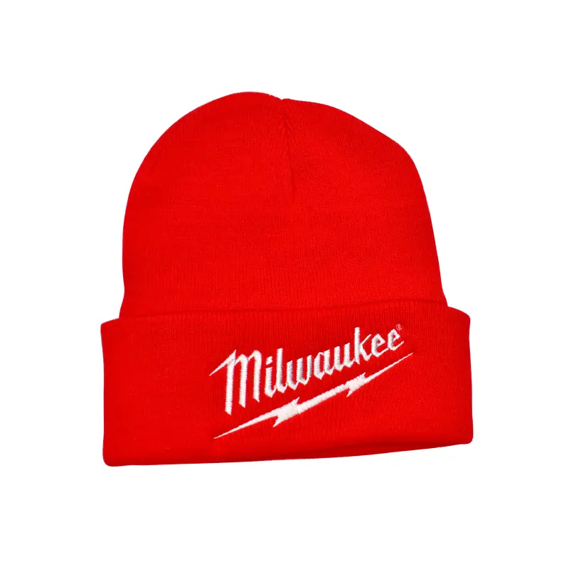 Čepice Milwaukee KULICH, červená pletená/žebrovaná tkanina, MIKULIR