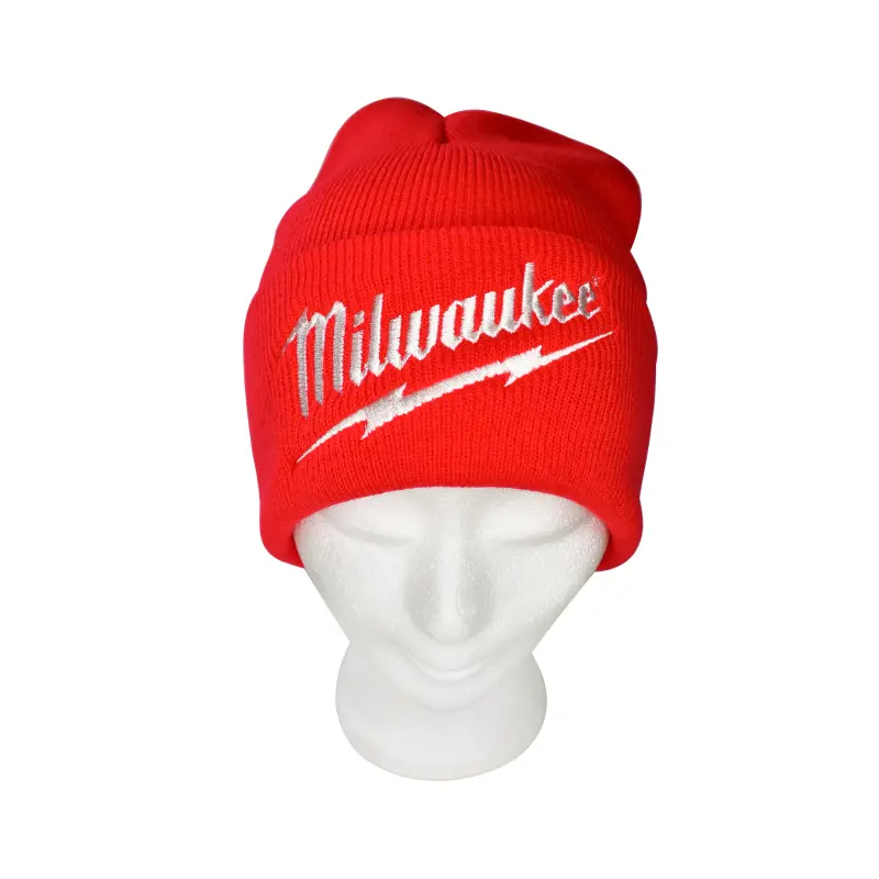 Čepice Milwaukee KULICH, červená pletená/žebrovaná tkanina, MIKULIR