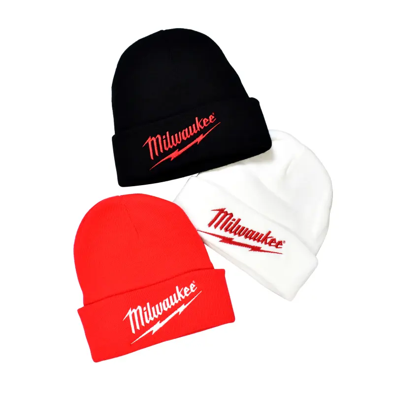 Čepice Milwaukee KULICH, bílá pletená/žebrovaná tkanina, MIKULIW