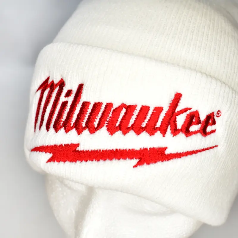 Čepice Milwaukee KULICH, bílá pletená/žebrovaná tkanina, MIKULIW