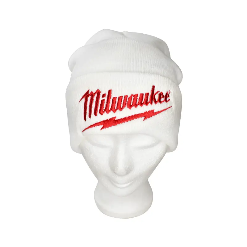 Čepice Milwaukee KULICH, bílá pletená/žebrovaná tkanina, MIKULIW