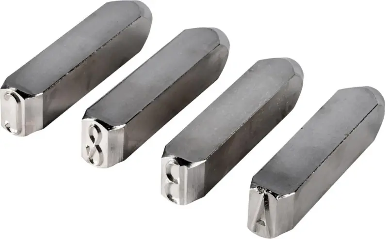 Sada raznice s písmeny po niklování, výška písma 4m m TURNUS