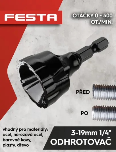 Odhrotovač FESTA vnější 3-19mm 1/4" (L16321)