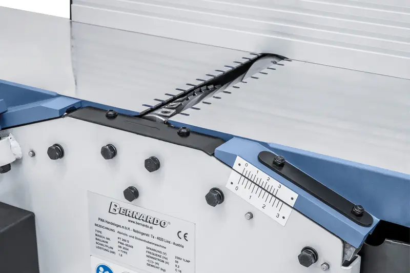 Hoblovací a tloušťkovací frézka Bernardo PT 260 S včetně odsávání třísek (400 V)