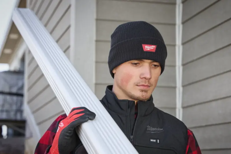 Čepice Milwaukee BNC RD, červená pletená/žebrovaná tkanina, 4932499385