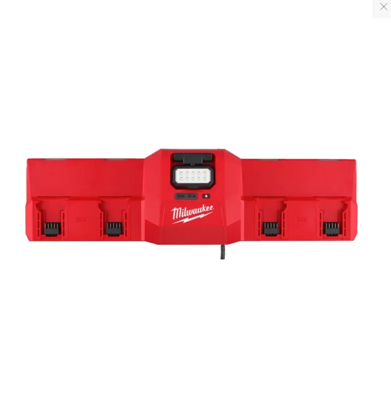 Nabíjecí stanice Milwaukee M12-18 GBC4, LED světlo 450 lm, 4933493863