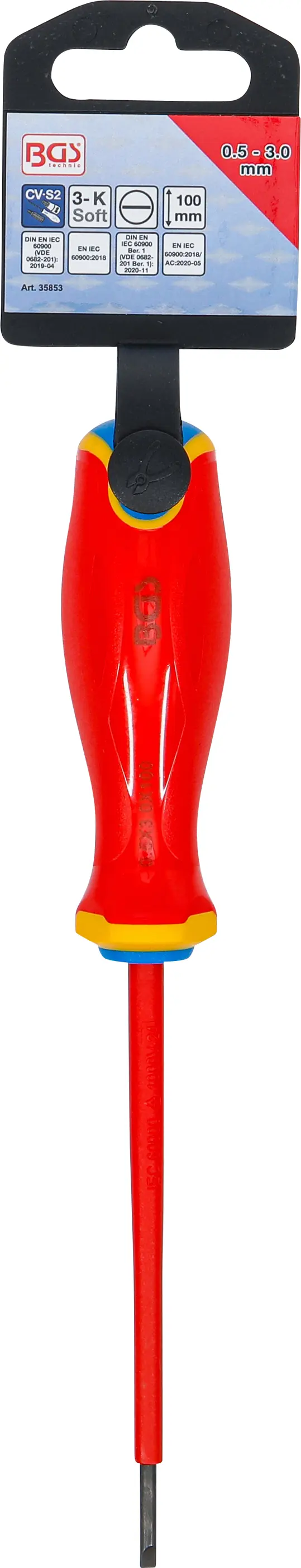 Šroubovák VDE BGS 35853  extra tenký hrot. Plochý SL 3,0 mm (BGS1035853)